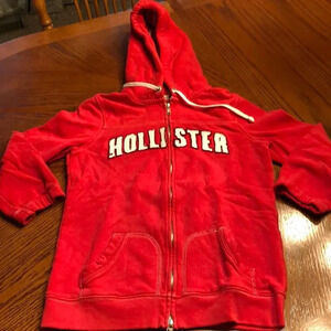 Hollister Red Zip-Up Hoodie